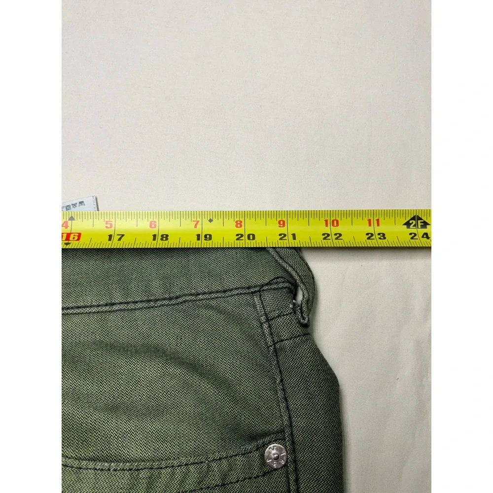 True Religion Mens Section Moto Slim Pants Olive Green Biker Ribbed 38X33‎
